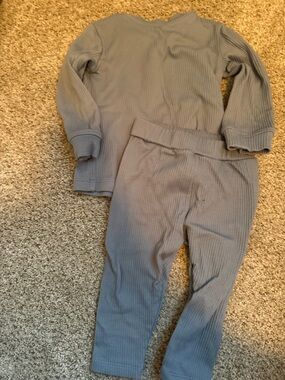 Zara Kids Ribbed Two-Piece Set in Slate Blue
